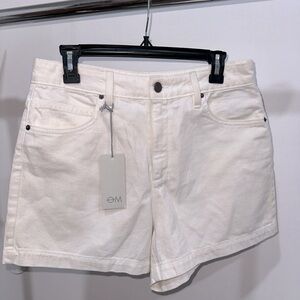 White denim shorts